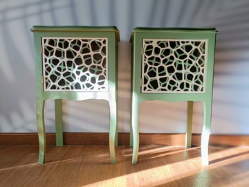 Vente avec paiement en ligne: Tables de chevet ajourées Vert Botanic