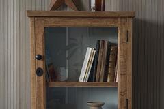 Vente avec paiement en ligne: Vitrine ancienne chêne massif et noyer rénovée