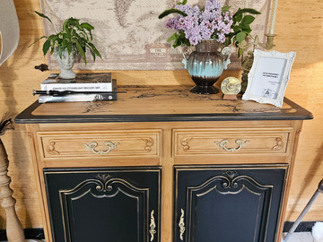 Vente avec paiement en ligne: Buffet Louis XV restauré merisier noir doré "Albus"