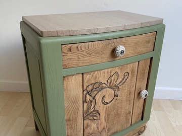 Vente avec paiement en ligne: Table de chevet Art Déco marbre vert