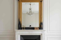 Vente avec paiement en ligne: Miroir trumeau néo-Henri II doré noir mat "Cersei"