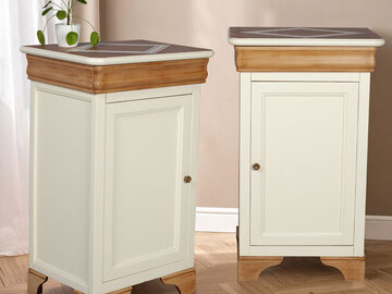 Vente avec paiement en ligne: Paire de chevets Louis-Philippe bois crème relookés