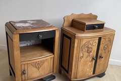 Vente avec paiement en ligne: Paire de chevets Art Déco noirs marbre