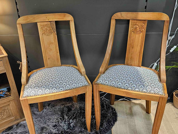 Vente avec paiement en ligne: Paire chaises gondoles Art déco 1930 restaurées "Jay & Daisy"