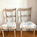 Vente avec paiement en ligne: Paire de chaises vintage bois massif floral