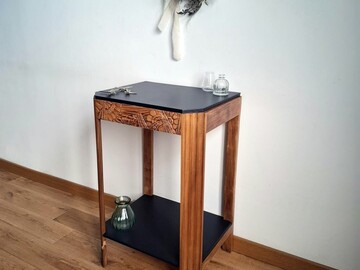 Vente avec paiement en ligne: Console Art Déco Noire Restaurée Vernis Mat