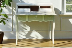 Vente avec paiement en ligne: Secrétaire style Louis XV peint blanc chic