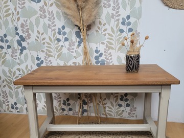 Vente avec paiement en ligne: Table basse chêne massif campagne chic