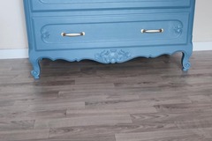 Vente avec paiement en ligne: Commode Vintage en Bois Bleu Océan Rénovée