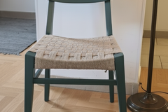 Vente avec paiement en ligne: Chaise scandinave vintage jute vert fougère
