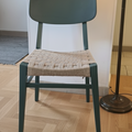 Vente avec paiement en ligne: Chaise scandinave vintage jute vert fougère