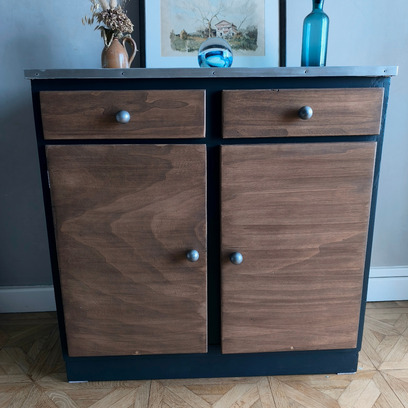 Vente avec paiement en ligne: Buffet Mado Vintage Années 50 Restauré Carbone
