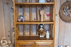 Vente avec paiement en ligne: Bibliothèque vintage rotin cannage arche années 70