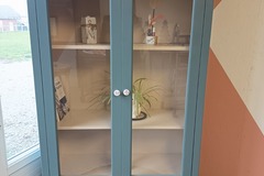 Vente avec paiement en ligne: Vitrine vintage bleu Lisboa fil de lin