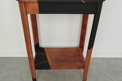 Vente avec paiement en ligne: Console vintage noire graphique chêne doré