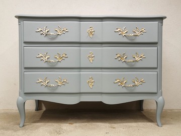 Vente avec paiement en ligne: Commode vintage en merisier relookée