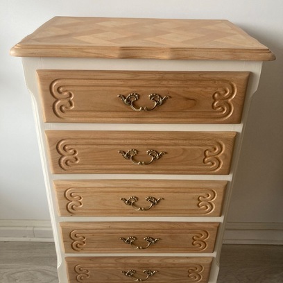Vente avec paiement en ligne: Chiffonnier Louis XV Hêtre Massif Parquet Versailles