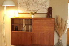 Vente avec paiement en ligne: Buffet Secrétaire Vitrine Teck Scandinave Années 60