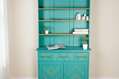 Vente avec paiement en ligne: Vaisselier vert émeraude Art Déco vintage