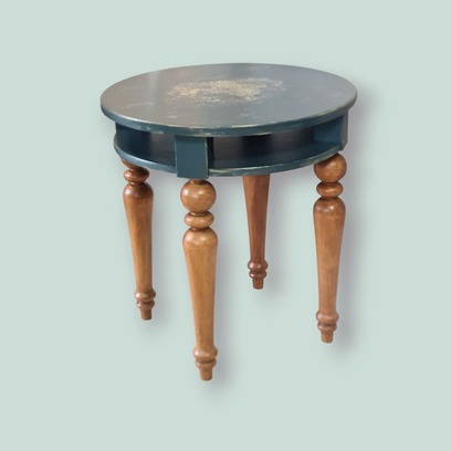 Vente avec paiement en ligne: Guéridon Eléonore double plateau bleu-doré
