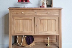 Vente avec paiement en ligne: Buffet ancien ou console merisier rénové dessus marbre