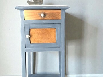 Vente avec paiement en ligne: Table de chevet vintage marbre shabby chic, Edgar