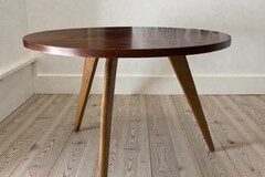 Vente avec paiement en ligne: Table basse vintage marqueterie étoile pieds compas