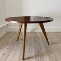 Vente avec paiement en ligne: Table basse vintage marqueterie étoile pieds compas