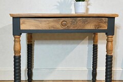 Vente avec paiement en ligne: Bureau console bois massif campagne chic