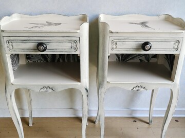 Vente avec paiement en ligne: Lot de 2 chevet vintage brossés