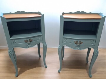 Vente avec paiement en ligne: Paire de tables de chevet bleu rivage