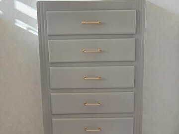 Vente avec paiement en ligne: Chiffonnier 5 Tiroirs Années 70 Pieds Compas