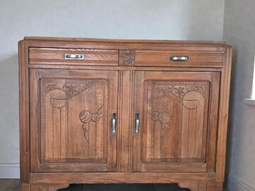 Vente avec paiement en ligne: Buffet Art Déco en Chêne Massif Restauré