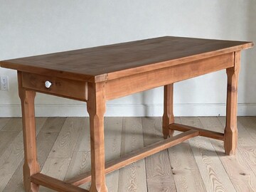 Vente avec paiement en ligne: Table de ferme petite rustique 2 tiroirs