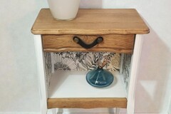 Vente avec paiement en ligne: Table de chevet bois blanc avec tiroir