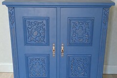 Vente avec paiement en ligne: Buffet vintage bleu doré rétro chic