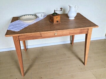 Vente avec paiement en ligne: Table de ferme en bois massif extensible