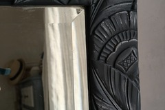 Vente avec paiement en ligne: Miroir Art Déco Ancien Biseauté Carbone