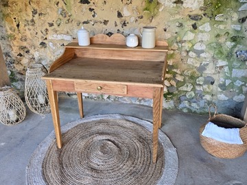 Vente avec paiement en ligne: Coiffeuse ancienne restaurée vintage convertible en bureau