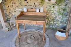 Vente avec paiement en ligne: Coiffeuse ancienne restaurée vintage convertible en bureau