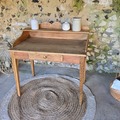 Vente avec paiement en ligne: Coiffeuse ancienne restaurée vintage convertible en bureau