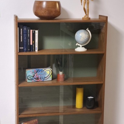 Vente avec paiement en ligne: Bibliothèque Vitrine Vintage Années 60 Bois