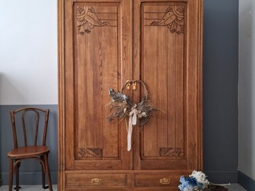 Vente avec paiement en ligne: Armoire Art Déco restaurée, penderie et tiroirs