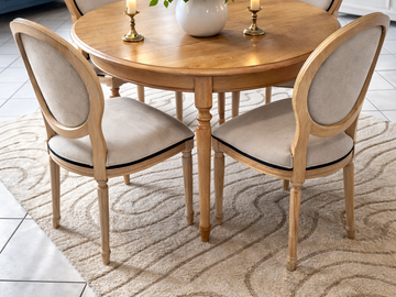 Vente avec paiement en ligne: Table à manger ronde extensible merisier massif