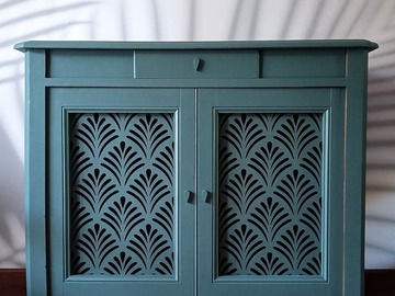 Vente avec paiement en ligne: Buffet chêne massif ajouré Art déco vert