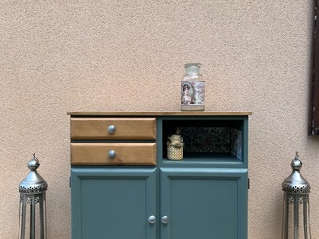 Vente avec paiement en ligne: Buffet Mado bas relooké vert et bois