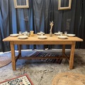 Vente avec paiement en ligne: Table de ferme vintage chêne à rallonges