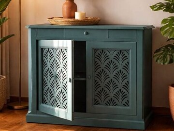 Vente avec paiement en ligne: Buffet chêne massif ajouré Art déco vert