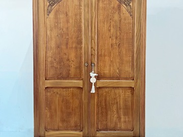 Vente avec paiement en ligne: Armoire Normande en Chêne Massif Restaurée Penderie