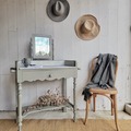Vente avec paiement en ligne: Coiffeuse ancienne bois marbre miroir restaurée